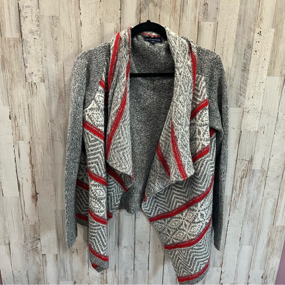 American Eagle Gray Southwestern Open Front Cardigan